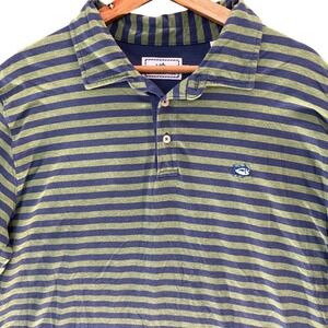 Southern Tide Striped Polo Shirt Mens L Pima Cotton Preppy Casual